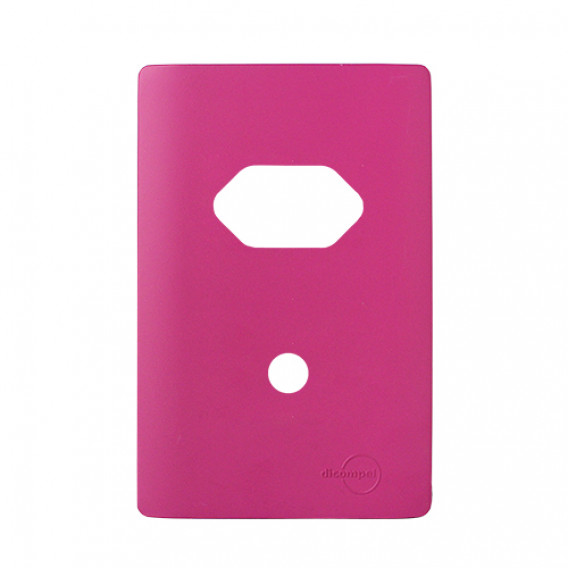 Placa p/ 1 Tomada + Furo 4x2 - Novara Rosa Fosco